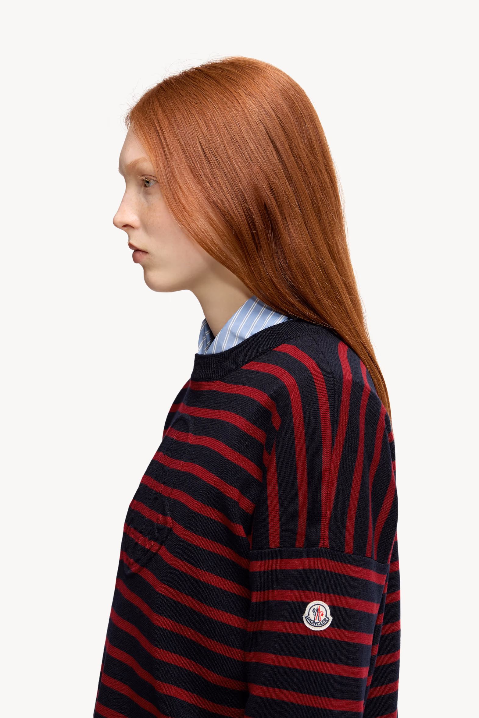 Striped Wool Sweater Women Blue & Red Moncler 4